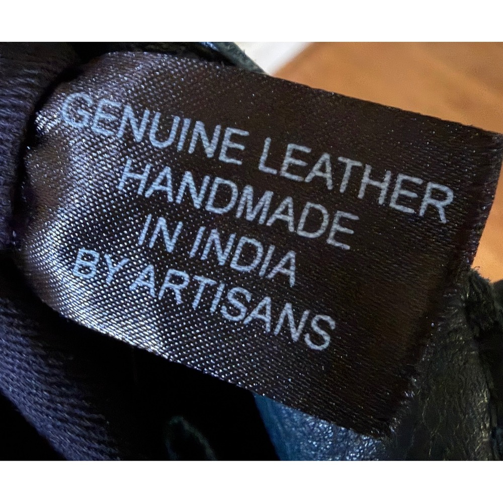 Vintage Latico Teal Leather Handbag Whipstitch Crossbody Tote Geometric Detail - Picture 16 of 17